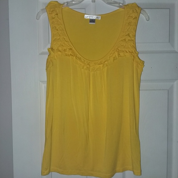 August Silk Yellow Tank NWOT - Picture 2 of 7